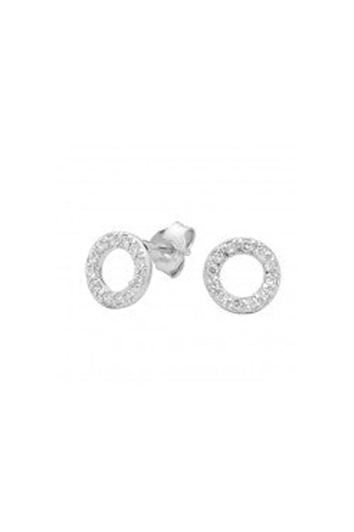 Georgini Baby Circle CZ Stud Earrings