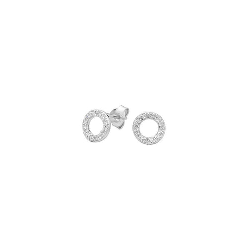 Silver Baby Circle Cz Stud Earring