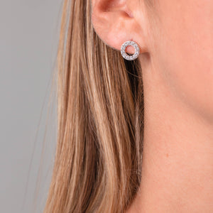 Georgini Baby Circle CZ Stud Earrings