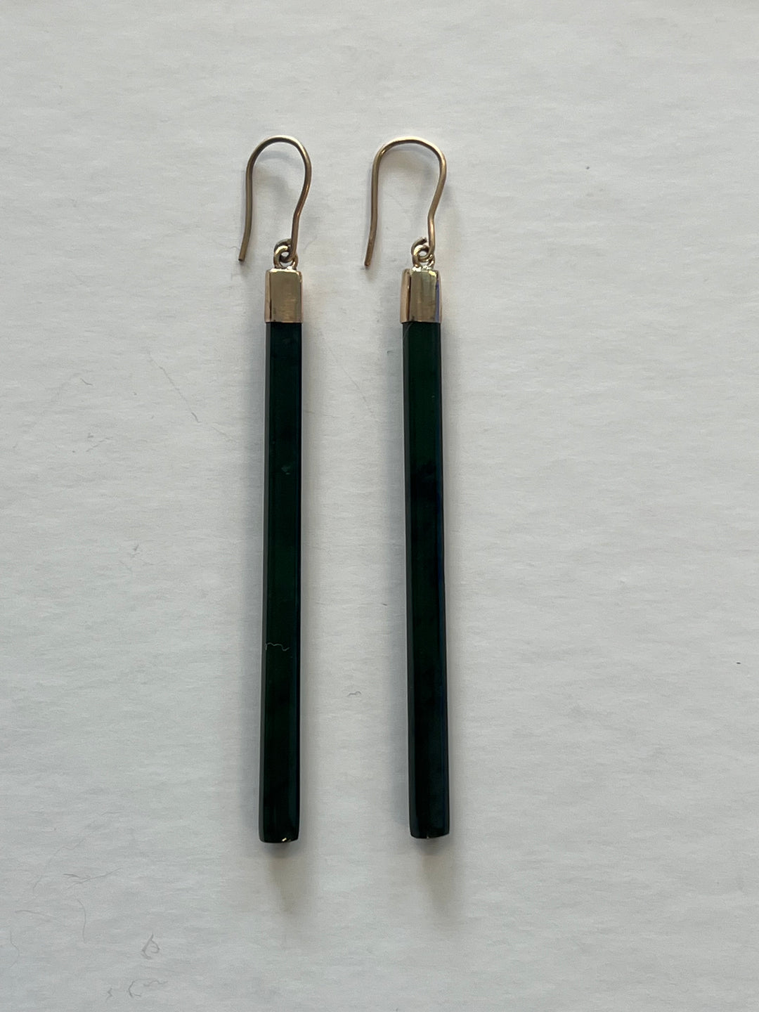 Alex Sands 9ct and Pounamu Drop Earrings 80mm