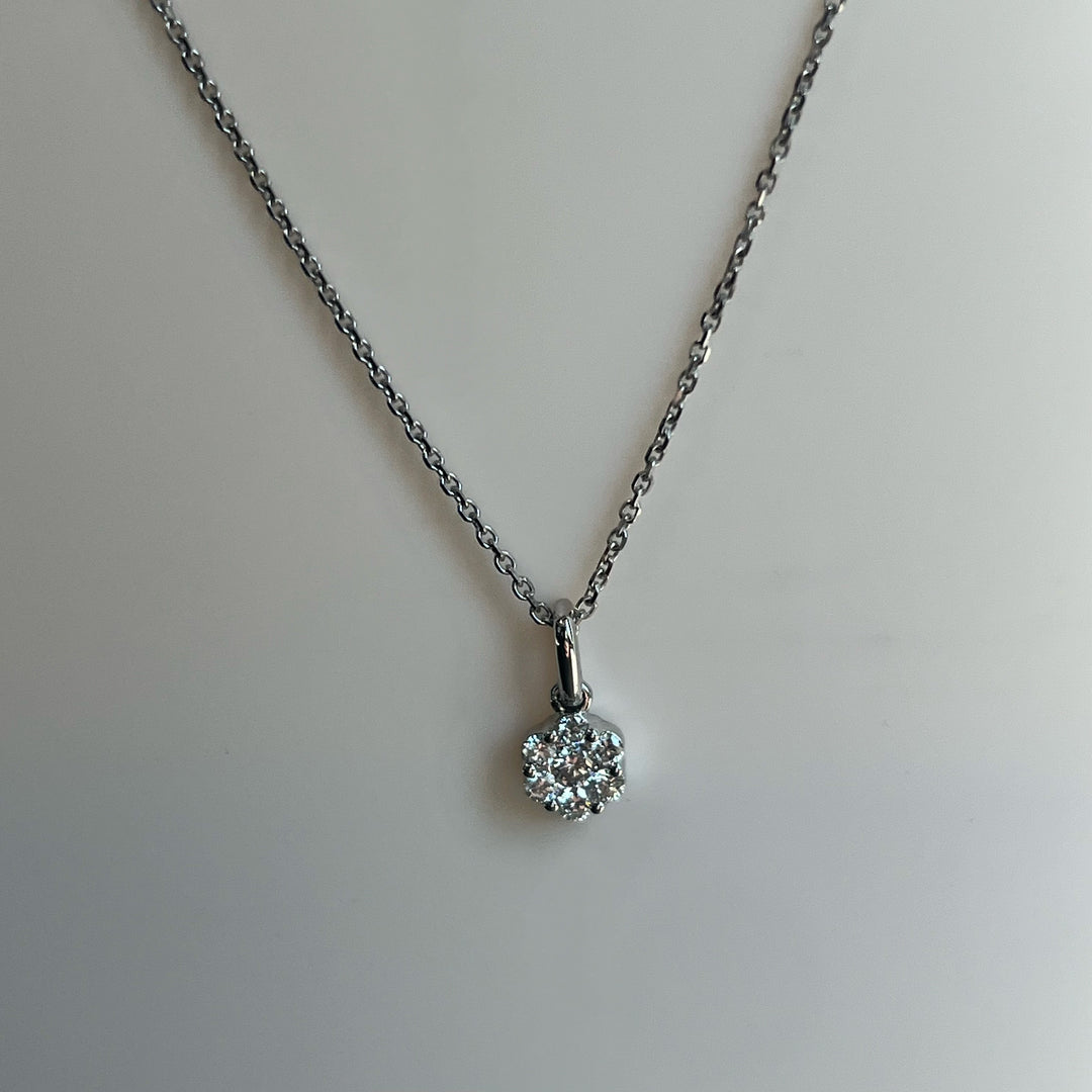 Louis Thompson Vilvoorde 9k White Gold Necklace with 0.25ct Lab Diamonds