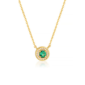 Georgini Milestone Emerald Halo Necklace In Gold