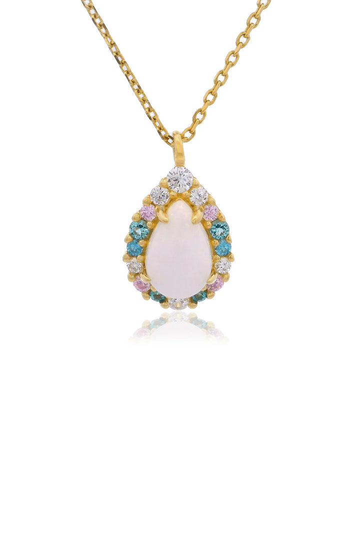 Georgini Wisteria Created Opal Floribunda Pendant Gold