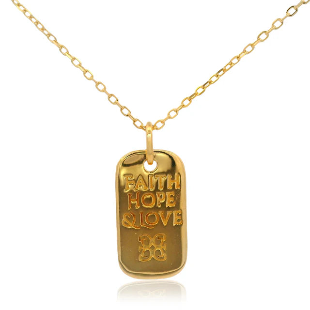 Georgini Forever Hearts Club Faith Hope Love Pendant Gold