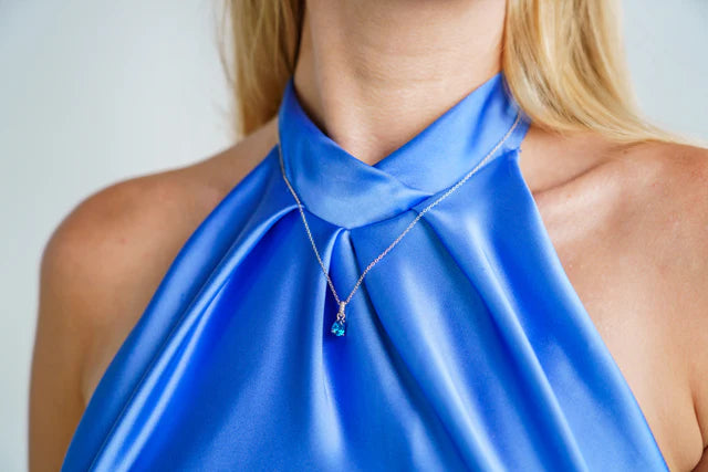 Georgini Wisteria Pendant Blue Topaz CZ Silver