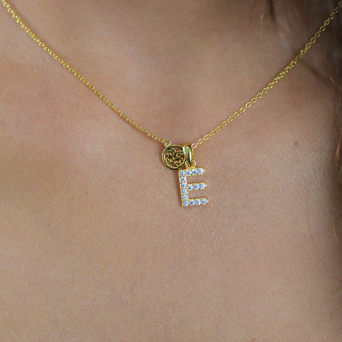 Georgini Luxury Letters E Initial Necklace Gold