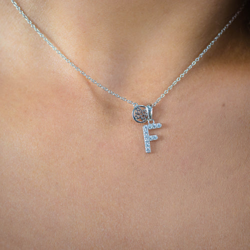 Georgini Luxury Letters F Initial Necklace Silver