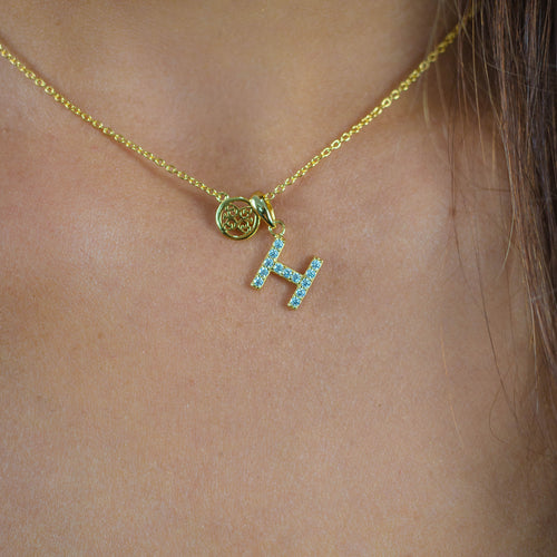 Georgini Luxury Letters H Initial Necklace Gold