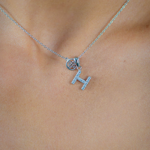 Georgini Luxury Letters H Initial Necklace Silver