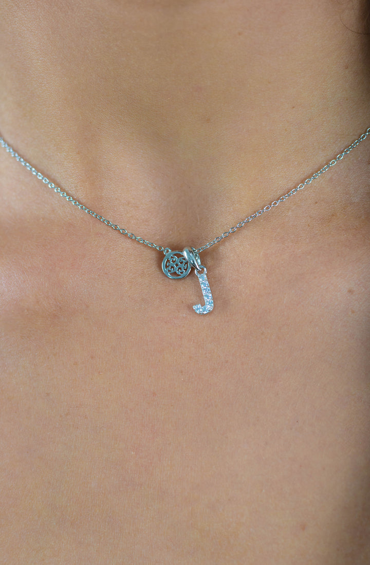 Georgini Luxury Letters J Initial Necklace Silver