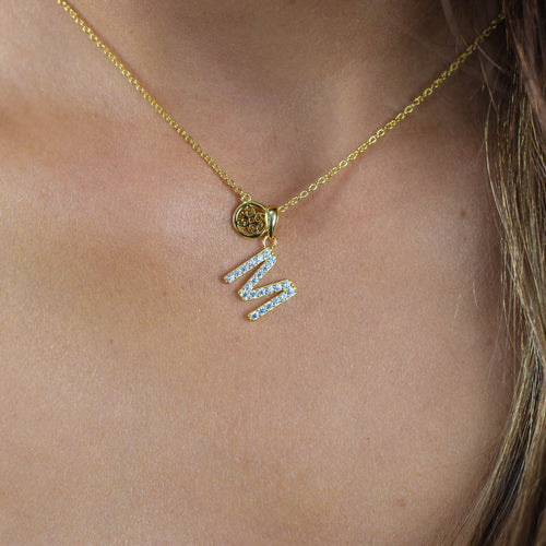 Georgini Luxury Letters M Initial Necklace Gold