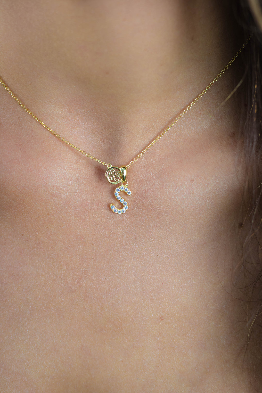 Initial Necklace Gold S Necklace Charm Georgini Luxury Letters S