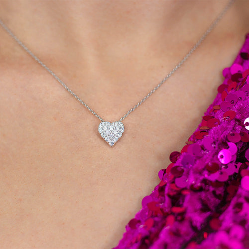 Silver Sweetheart Sparkly Heart Pendant