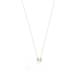 Silver Sweetheart Bow Necklace