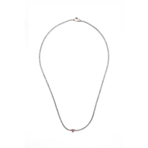 Georgini Sweetheart Tennis Necklace Silver 42cm