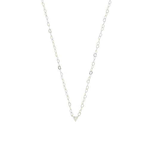 Silver Sweetheart Heart Chain Necklace