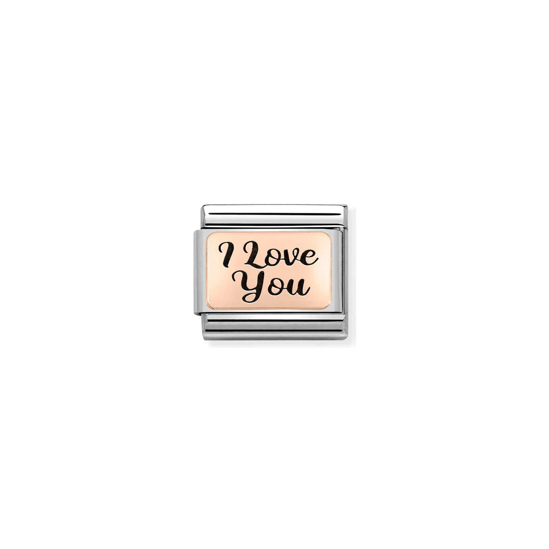 Nomination Classic Link 430111/18 I Love You in 9k Rose Gold