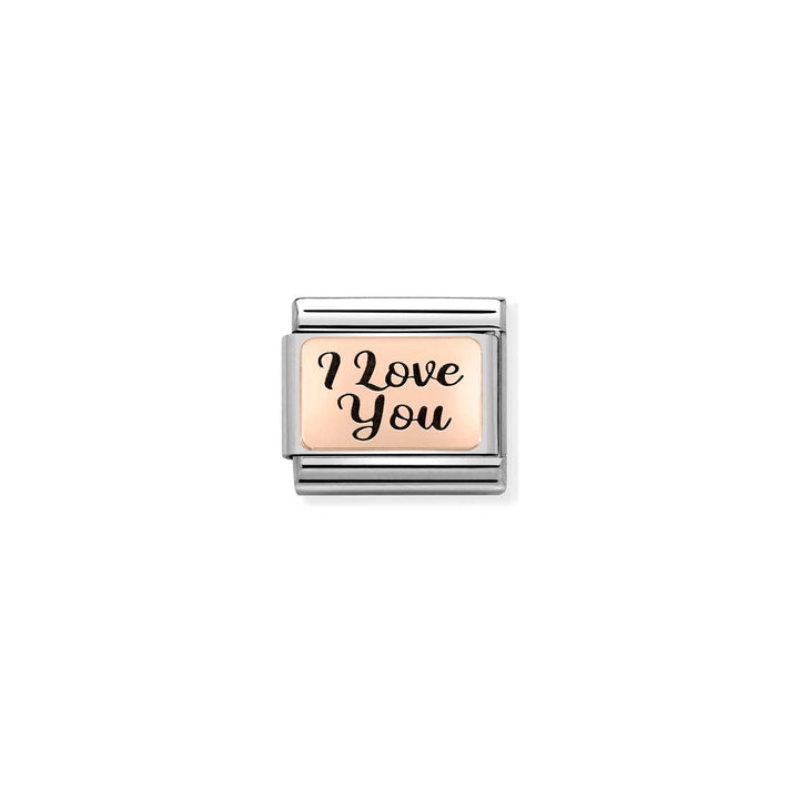Nomination Classic Link 430111/18 I Love You in 9k Rose Gold