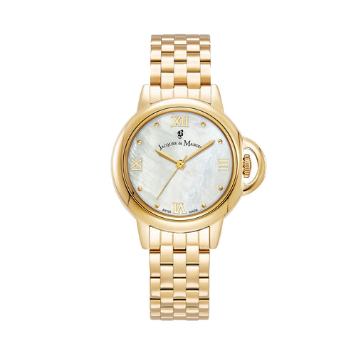 Jacques Du Manoir Grace 32mm Analog Gold Stainless Steel Strap Watch