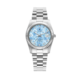 Jacques Du Manoir Inspiration Flower 34mm Silver Strap Watch