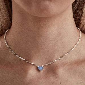 Silver Blue Agate Talon Necklace