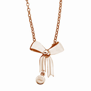 9ct Rose Gold Bow Necklace