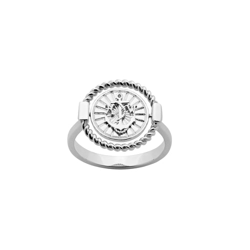 KAREN WALKER VOYAGER SPIN RING SILVER