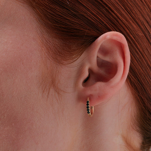 9ct Yellow Gold Onyx Miniaturist Earrings