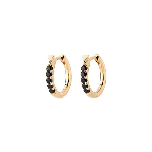 9ct Yellow Gold Onyx Miniaturist Earrings