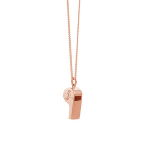 9ct Rose Gold Runaway Girl Whistle Necklace