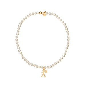 9ct Yellow Gold Girl With All The Pearls Necklace