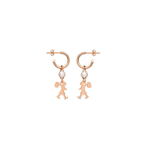 9ct Rose Gold Girl With A Pearl Earrings