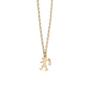 9ct Yellow Gold Girl With A Pearl Necklace