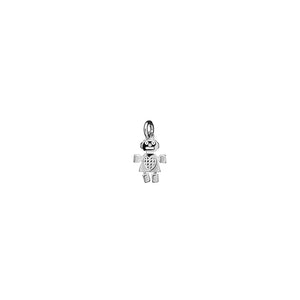 Silver Mini Girl Robot Charm