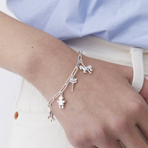 Silver Mini Carousel Horse Charm