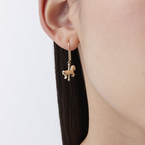 9ct Yellow Gold Mini Carousel Horse Earrings