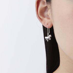 Silver Mini Carousel Horse Earrings