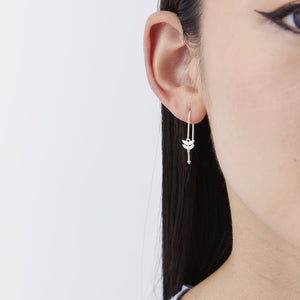 Silver Mini Feather arrow Earrings