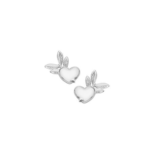 Silver Pixie Heart Studs