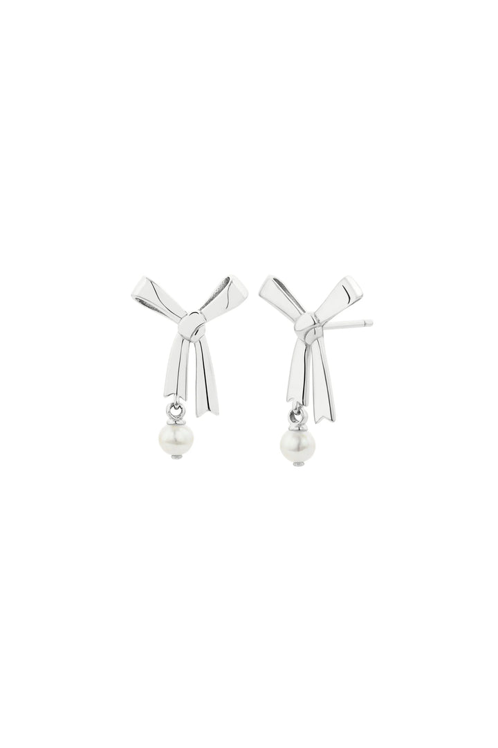 Karen Walker Silver Pearl Bow Studs