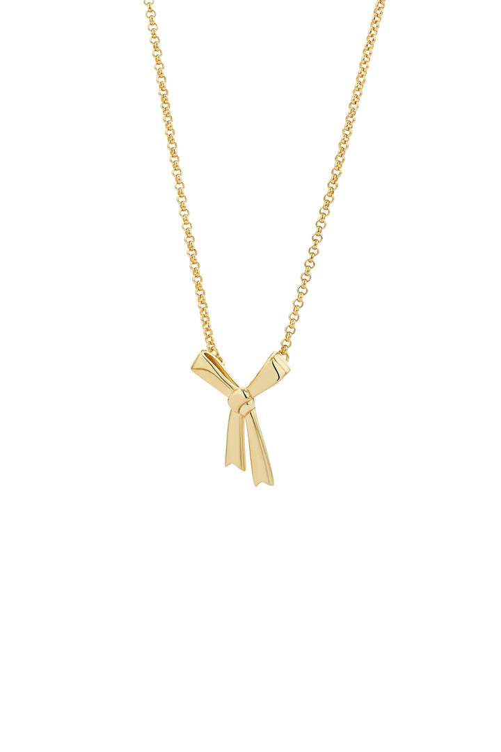 Karen Walker Gold Plated Small Bow Necklace 45cm