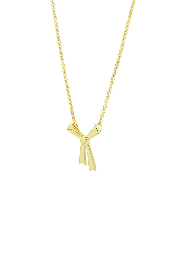 Karen Walker Gold Plated Small Bow Necklace 45cm