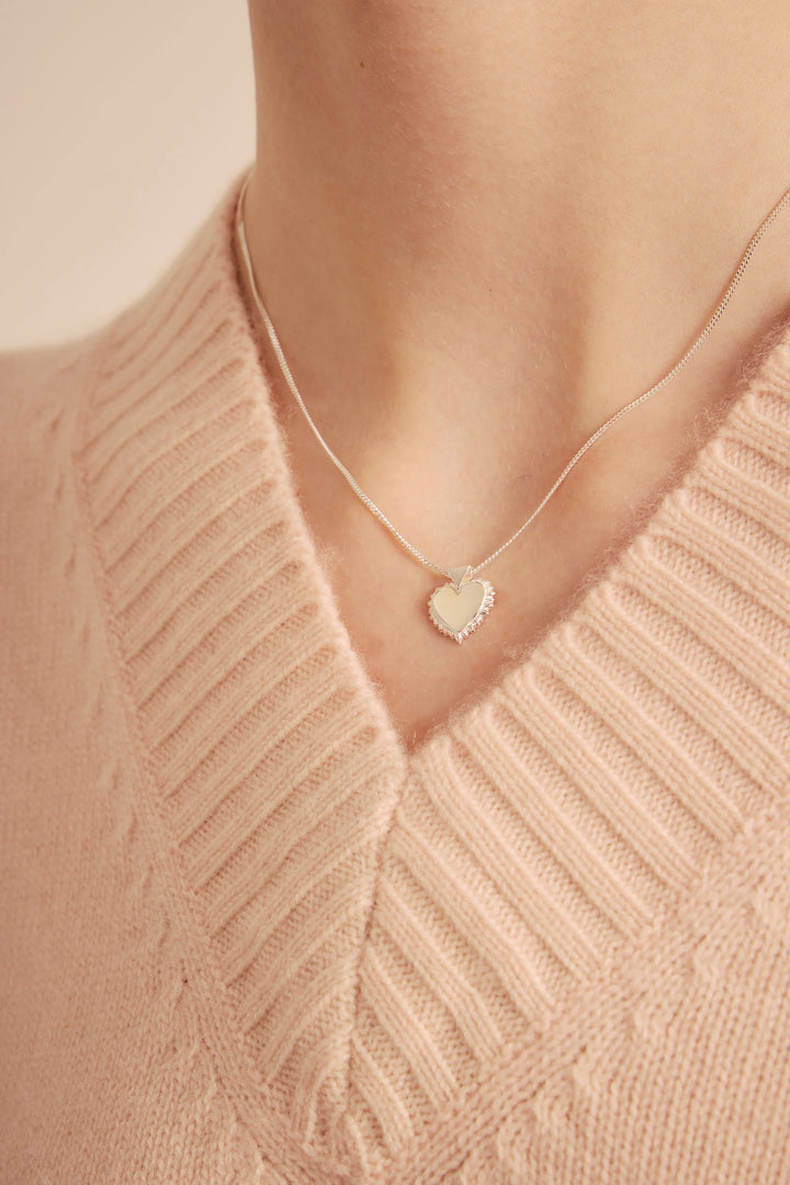 Karen Walker Gold Plated Flaming Mother Of Pearl Heart Necklace 45cm