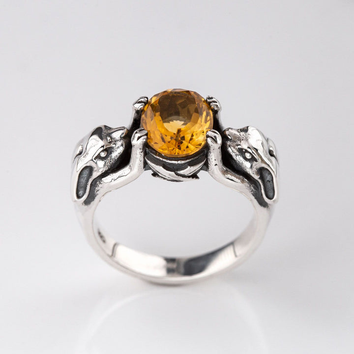 Nick Von K Sterling Silver with Citrine Lucky Bunny Ring