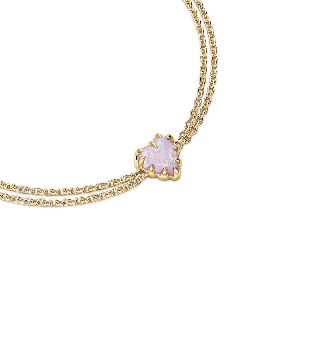 Stolen Gold Plated Love Claw Bracelet - Pink Bello Opal