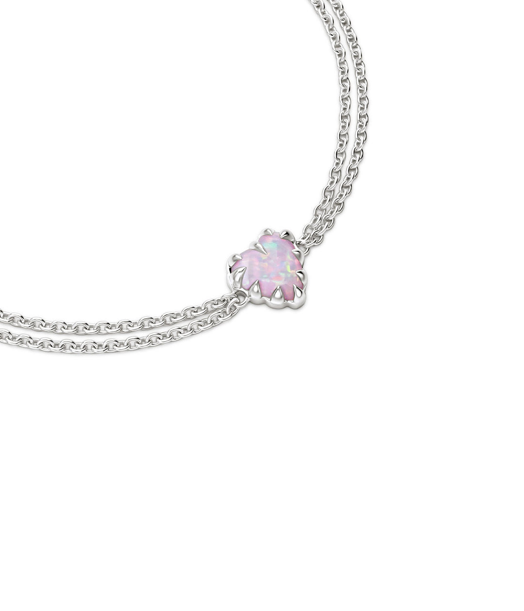 Stolen Silver Love Claw Bracelet - Pink Bello Opal