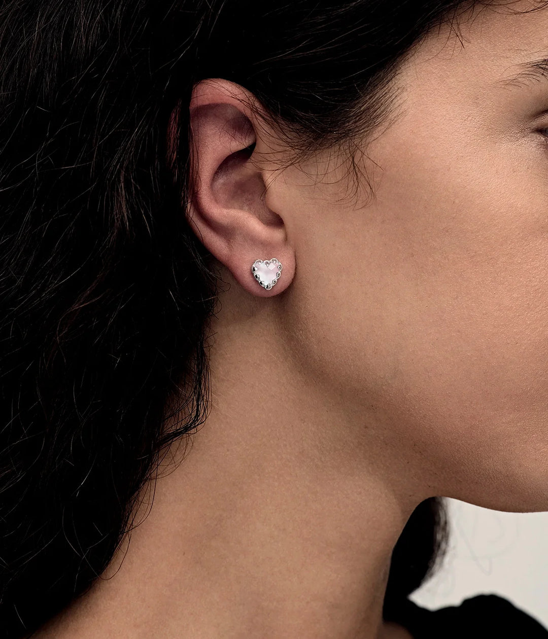 Stolen Silver Love Claw Earrings  - Rose Quartz