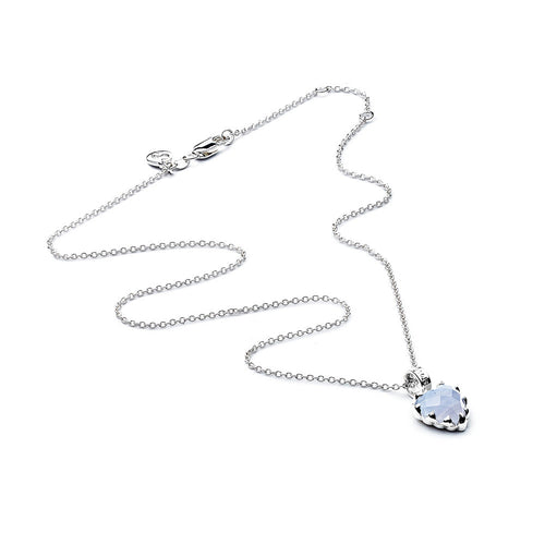 Stolen Silver Love Claw Necklace - Blue Lace Agate