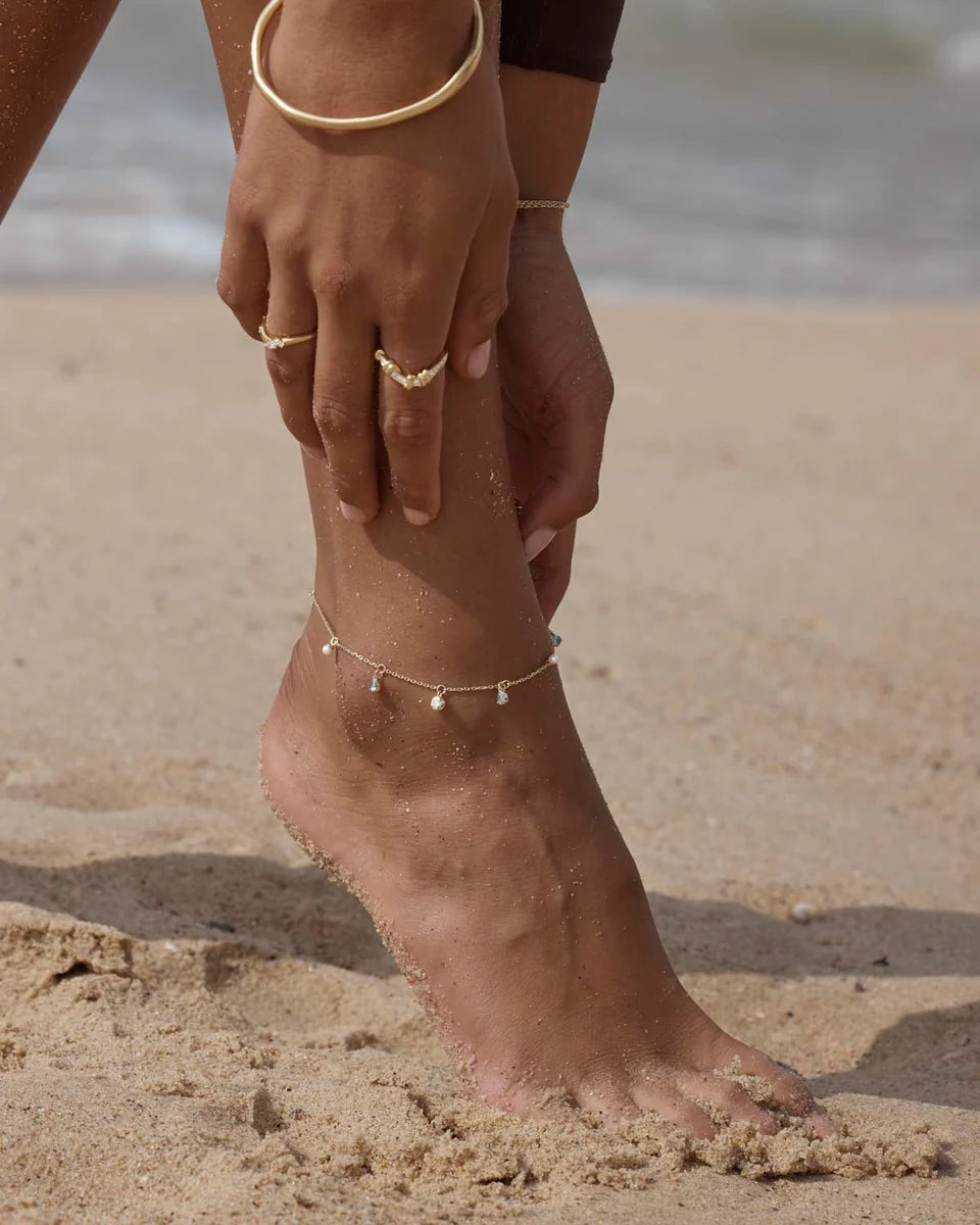 By Charlotte Gold Plated Breathe in Stillness Anklet