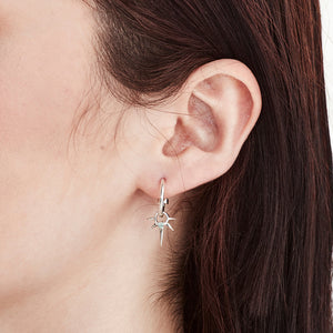 Silver Micro Spike Anchor Earrings
